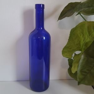 Vintage Cobalt Blue Glass Wine Bottle